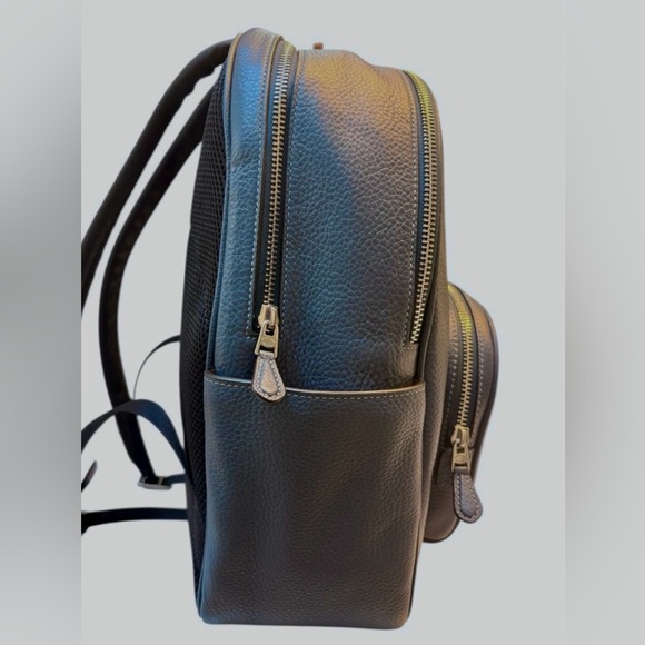 COACH NWT 5666 Court Denim Blue Silver Pebbled Leather Backpack HTF UNISEX - Picture 5 of 16